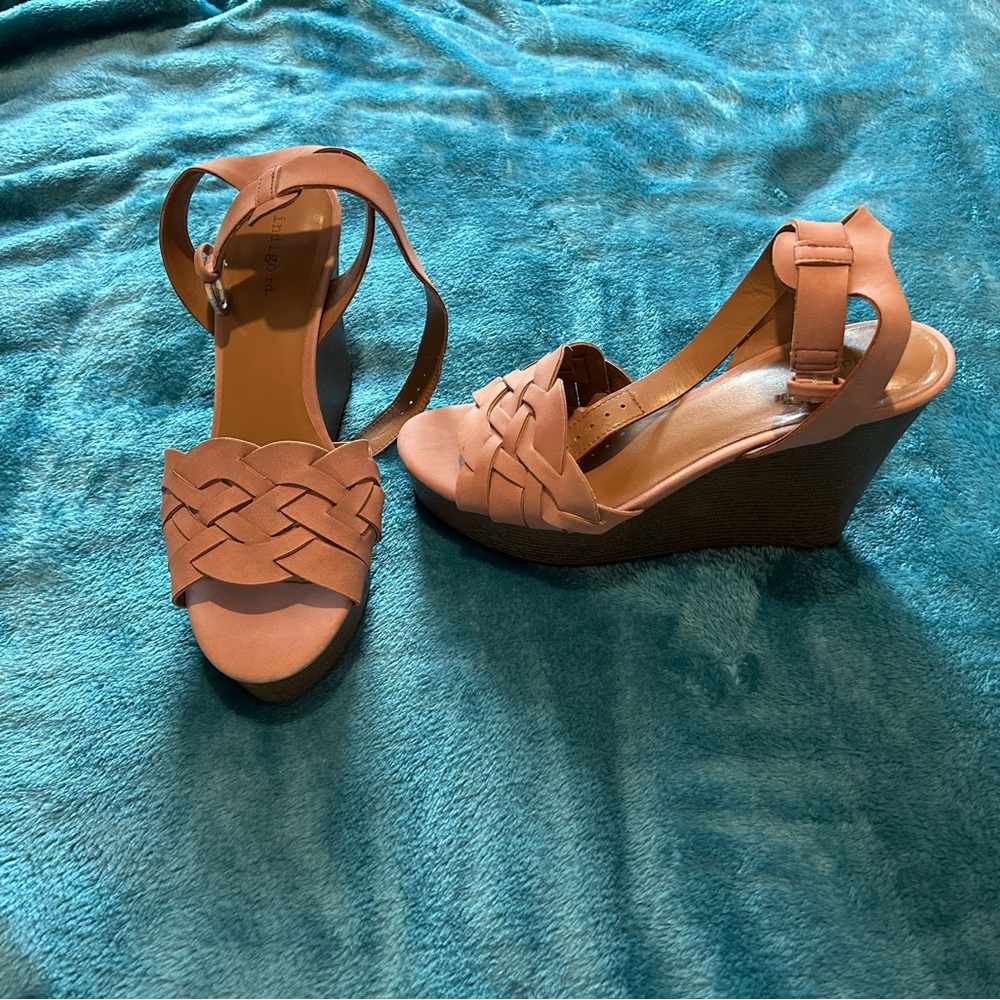 Indigo Rd Braided Strap Wedge Heel Platform Sandals